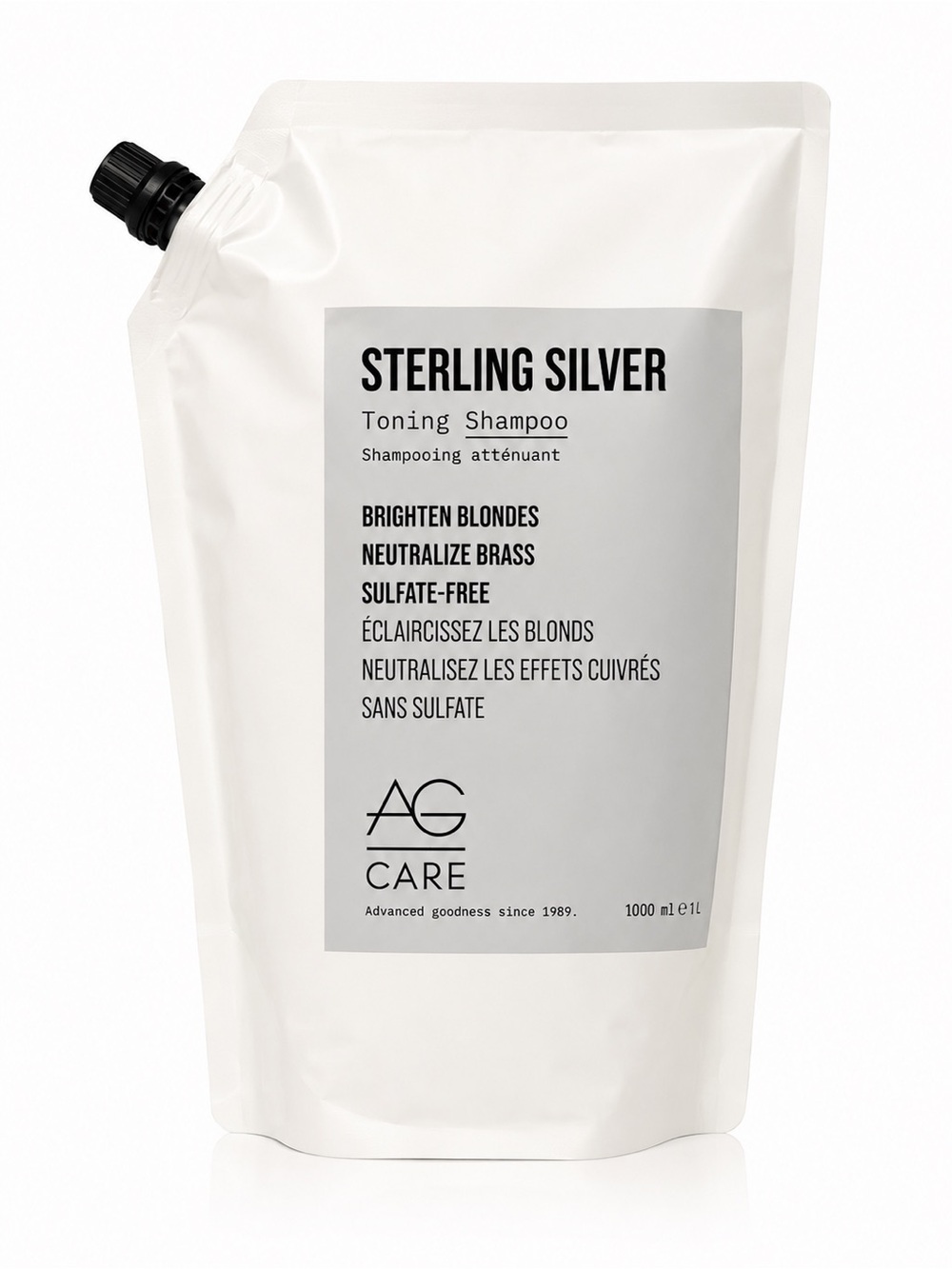 AG Care Sterling Silver Toning Shampoo Refill 1000ml 33.8oz Sulfate-Free Blonde